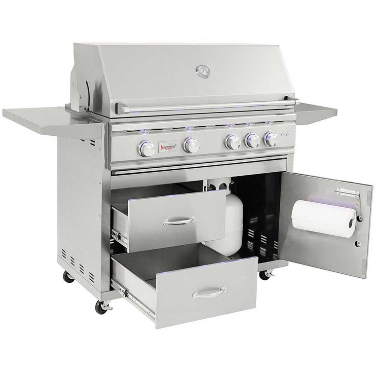 Summerset Grills TRL 38-Inch 4-Burner Deluxe Freestanding Gas Grill with Rear Infrared Burner Summerset Grills TRL 38-Inch 4-Burner Deluxe Freestanding Gas Grill with Rear Infrared Burner