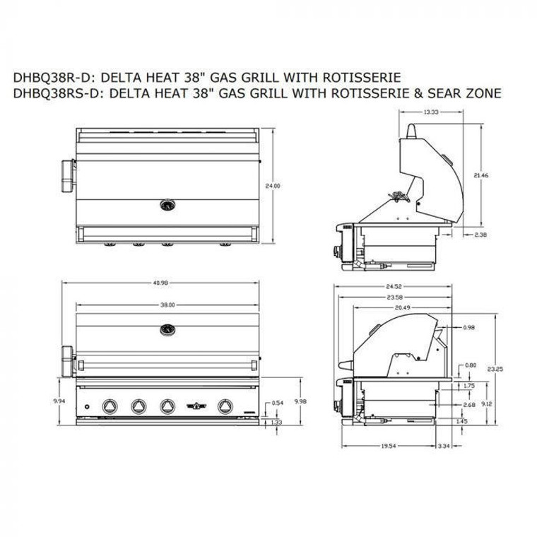  Delta Heat DHBQ38-D Gas Grill, 38-Inches 
