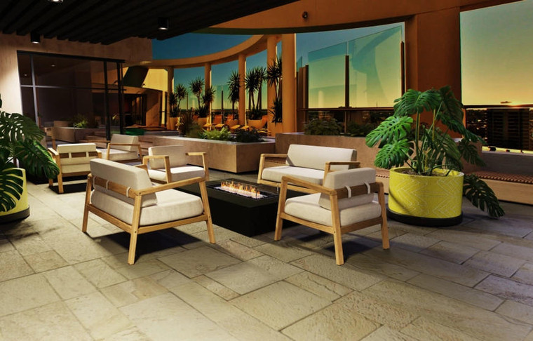 EcoSmart Fire EcoSmart Wharf 65 Fire Pit Table  EcoSmart Fire EcoSmart Wharf 65 Fire Pit Table