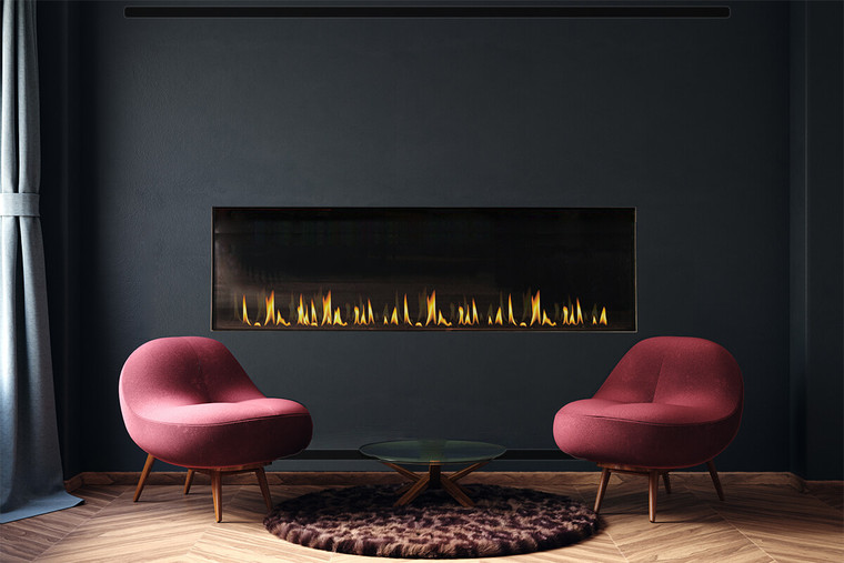 Flare Direct Vent Fireplace Front Facing with 24" Glass