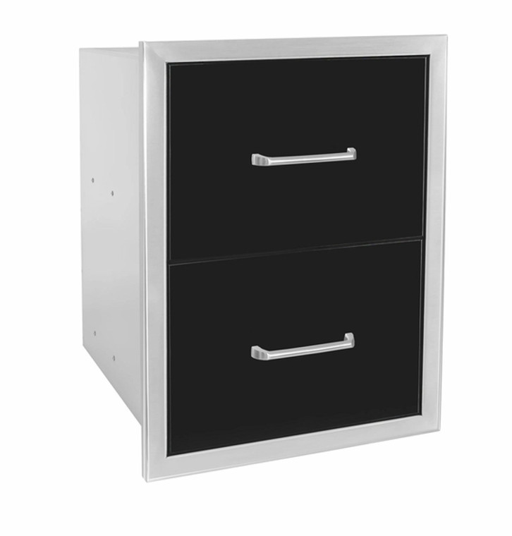 Wildfire Black Stainless Steel Double Drawer