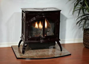 Stove White Mountain Hearth Products Heritage Propane Direct-Vent Cast Iron  Matte Black Single Arch 30000BTU Millivolt Standing Pilot/Piezo - Fireplace  Surplus