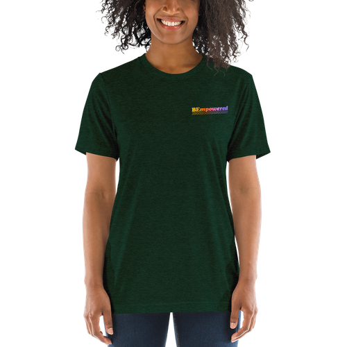 BEmpowered Unisex T-Shirt front view, on a small model.