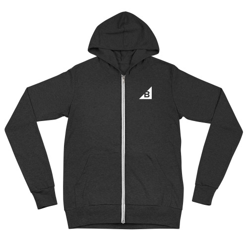 B Mark Logo Hoodie front view flat.
