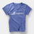 Blue v-neck t-shirt with a white BigCommerce logo across the front.