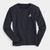 Navy blue sweatshirt with a white B Mark logo on the top left of the front.