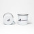 Two BigCommerce enamel mugs showing bottom logo mark and front logo.