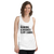 Unisex Slogan Tank with text "Running a business is my cardio" front view on a small model.