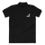 Women's B Mark polo t-shirt front view, laying flat.