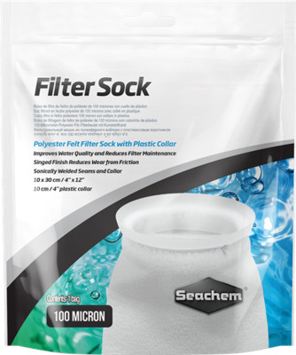 Seachem Filter Sock 100 Micron Welded 7"X16"