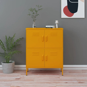  Storage Cabinet Mustard Yellow Steel Medium Storage Cabinet A949-336137