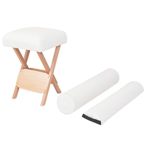 Folding Massage Stool with 4.7" Thick Seat & 2 Bolsters White A949-110146 Folding Massage Stool with 4.7" Thick Seat & 2 Bolsters White A949-110146
