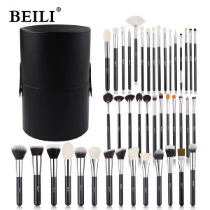 Handle Color: Green, Ships From: Poland - BEILI Makeup Brush Set with Holder 30-42Pcs Professional  F640-12000028568657782