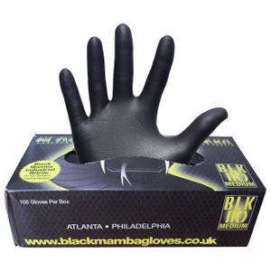 Black Mamba Black Powder Free Textured Nitrile Gloves (Medium) 100 per Box M119-BLK110
