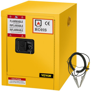  Flammable Cabinet 16.9" x 16.9" x 18.2", Galvanized Steel Safety Cabinet, Adjustable Shelf Flammab E415-XFG43X43X46CMHS01V0