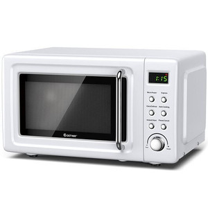 700W Retro Countertop Microwave Oven with 5 Micro Power and Auto Cooking Function-White - Color: Wh D681-EP23853WH