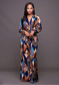 Multi Color Print Belted Jumpsuit H721-SMR8240