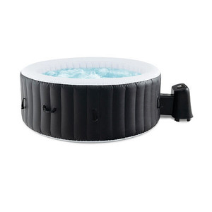 70/80 Inches Round SPA Pool Hottub with 110/130 Air Jets Electric Heater Pump-S - Color: Black - Si D681-NP11783US-BK