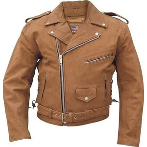 Brown Leather Motorcycle Jacket D800-CKB2015