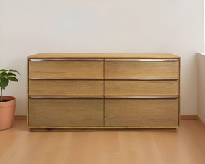 72" Brown Solid Wood Six Drawer Double Dresser N270-555431