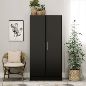 Bedroom Armoire Wardrobe Cabinet with Hanging Rail in Black Wood Finish Q280-BLZWDCN189257624 Bedroom Armoire Wardrobe Cabinet with Hanging Rail in Black Wood Finish Q280-BLZWDCN189257624