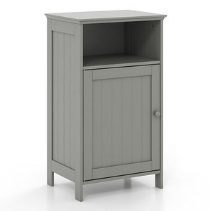 Bathroom Freestanding Adjustable Shelf Floor Storage Cabinet-Gray - Color: Gray D681-HW59319GR Bathroom Freestanding Adjustable Shelf Floor Storage Cabinet-Gray - Color: Gray D681-HW59319GR