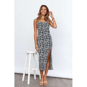 White Floral Prints U.S. and European Straps Summer Fashion Wholesale Women Dress A392-fasd0133