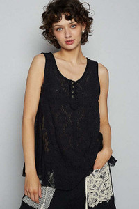 POL Crochet Lace Mix Button Detail Round Neck Tank K328-pol-crochet-lace-mix-button-detail-round-neck-tank POL Crochet Lace Mix Button Detail Round Neck Tank K328-pol-crochet-lace-mix-button-detail-round-neck-tank