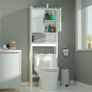 Over the Toilet Bathroom Storage Cabinet Shelving Unit in White Wood Finish Q280-VWBTSC724315286 Over the Toilet Bathroom Storage Cabinet Shelving Unit in White Wood Finish Q280-VWBTSC724315286