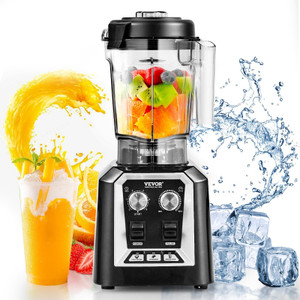  Professional Blender, Commercial Countertop Blenders, 68 oz Plastic Jar Blender Combo, Stainless S E415-TSSBJ20L1400WO5FOV1