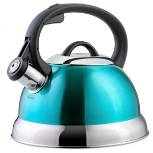 Mr. Coffee Flintshire 1.75 Quart Whistling Stovetop Tea Kettle in Turquoise D970-127555.01