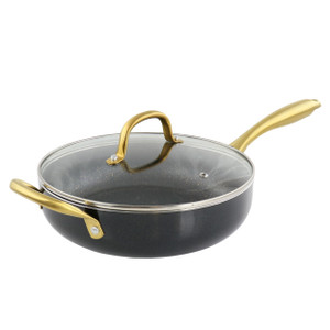 Gibson Home Ellsworth 3.5 Quart Aluminum Nonstick Saute Pan With Lid D970-82629.02 Gibson Home Ellsworth 3.5 Quart Aluminum Nonstick Saute Pan With Lid D970-82629.02