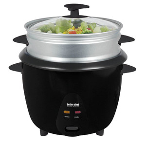 Better Chef 5 Cup Rice Cooker with Food Steamer Attachment D970-IM-406ST