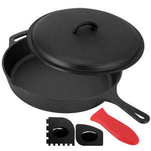 MegaChef 12 Inch Pre-Seasoned Cast Iron Skillet with Cast Iron Lid D970-MCCI-7756CV MegaChef 12 Inch Pre-Seasoned Cast Iron Skillet with Cast Iron Lid D970-MCCI-7756CV
