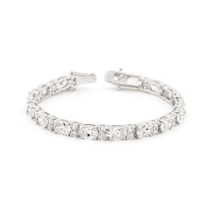 Oversized Oval Cubic Zirconia Tennis Bracelet R599-B01172R-C01 Oversized Oval Cubic Zirconia Tennis Bracelet R599-B01172R-C01