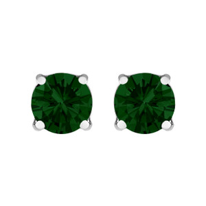 14K White Gold 1 1/2 Cttw Lab Grown Green Diamond Classic Solitaire Stud Earrings N162-74-5388WLG 14K White Gold 1 1/2 Cttw Lab Grown Green Diamond Classic Solitaire Stud Earrings N162-74-5388WLG