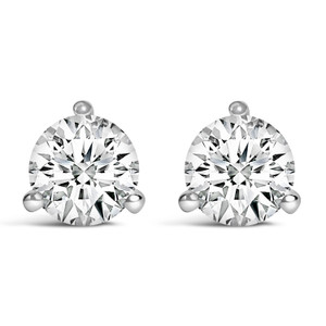14K White Gold 1 1/2 Cttw 3-Prong Martini Set Brilliant Round-Cut Solitaire Lab Grown Diamond Screw N162-74-7703WLD 14K White Gold 1 1/2 Cttw 3-Prong Martini Set Brilliant Round-Cut Solitaire Lab Grown Diamond Screw N162-74-7703WLD
