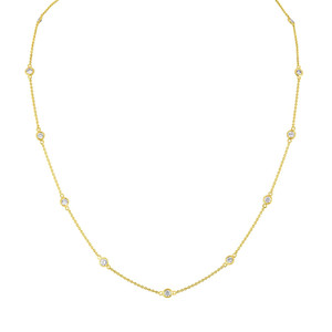 14K Yellow Gold Diamond Station Necklace (1 1/10 cttw, H-I Color, VS2-SI1 Clarity) N162-94-2507YDM 14K Yellow Gold Diamond Station Necklace (1 1/10 cttw, H-I Color, VS2-SI1 Clarity) N162-94-2507YDM
