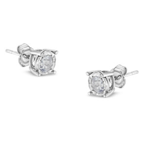 .925 Sterling Silver 1/2 Cttw Near Colorless Round Brilliant-Cut Diamond Miracle-Set Stud Earrings N162-017483EWDM .925 Sterling Silver 1/2 Cttw Near Colorless Round Brilliant-Cut Diamond Miracle-Set Stud Earrings N162-017483EWDM