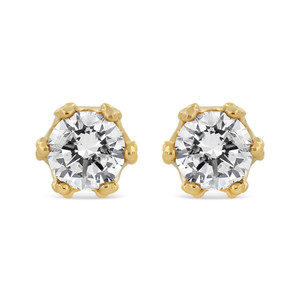 14K Yellow Gold 1/2 Cttw Round Diamond Crown Stud Earring (I-J Color, I1-I2 Clarity) N162-74-4241YDM 14K Yellow Gold 1/2 Cttw Round Diamond Crown Stud Earring (I-J Color, I1-I2 Clarity) N162-74-4241YDM