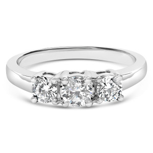 14K White Gold 3/4 Cttw Lab Grown Diamond 3 Stone Ring Band (F-G Color, VS2-SI1 Clarity)- Size 7 N162-020286R700 14K White Gold 3/4 Cttw Lab Grown Diamond 3 Stone Ring Band (F-G Color, VS2-SI1 Clarity)- Size 7 N162-020286R700