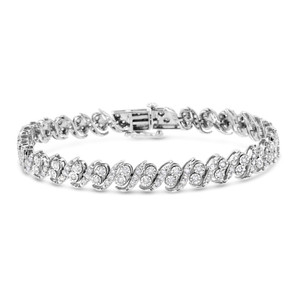 .925 Sterling Silver 2.0 Cttw Round-Cut Diamond "S" Link Bracelet (I-J Color, I3 Clarity) - 7.25" N162-60-8046WDM .925 Sterling Silver 2.0 Cttw Round-Cut Diamond "S" Link Bracelet (I-J Color, I3 Clarity) - 7.25" N162-60-8046WDM