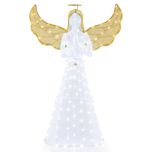 5 ft Festive Pre-Lit Angel with Halo and 150 LED Lights B593-CM24909US 5 ft Festive Pre-Lit Angel with Halo and 150 LED Lights B593-CM24909US