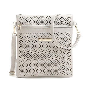 Color: CLASSIC WHITE - Blossomita Handbag With Cutout Flower Design K290-42364544912
