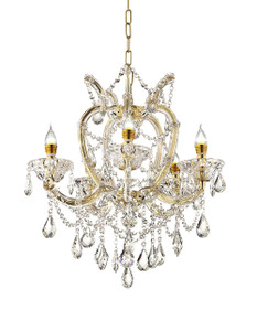 Five Light Glam Gold and Faux Crystal Chandelier N270-468892