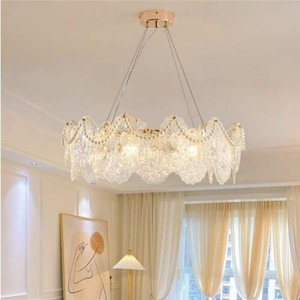 French Modern Style Home Light Wholesale Pearl Decorated Luxury Crystal Chandelier A392-flig0117