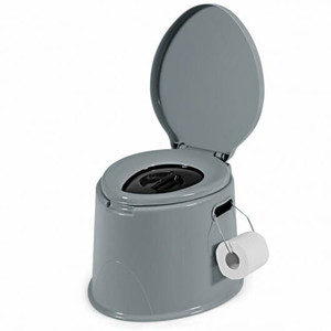 5L Portable Travel Toilet with Paper Holder for Outdoor - Color: Gray D681-HW63911