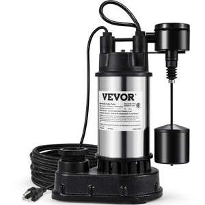 1.5 HP Submersible Cast Iron and Steel Sump Pump, 6000 GPH Submersible Water Pump with Integrated V E415-WSBBX10HP110VXGOYV1
