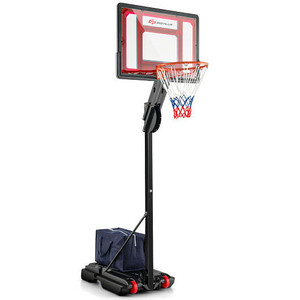 Basketball Hoop with 5-10 Feet Adjustable Height for Indoor Outdoor - Color: Black D681-SP37908