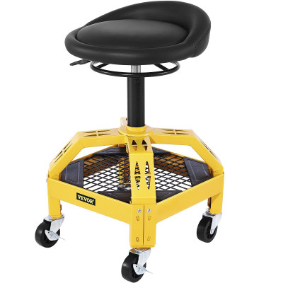  Rolling Garage Stool, 300LBS Capacity, Adjustable Height from 24 in to 28.7 in, Mechanic Seat with E415-HSGLJGCKXCDBDZBARV0